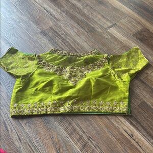 Embroidered Green Women's Top